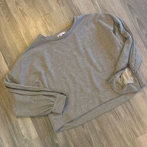 Grey crop sweatshirt w zipper detail size L